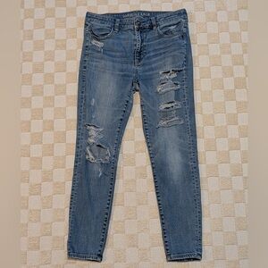 American Eagle Outfitters Distressed Hi Rise Jegging Skinny Jeans Size 10 Short